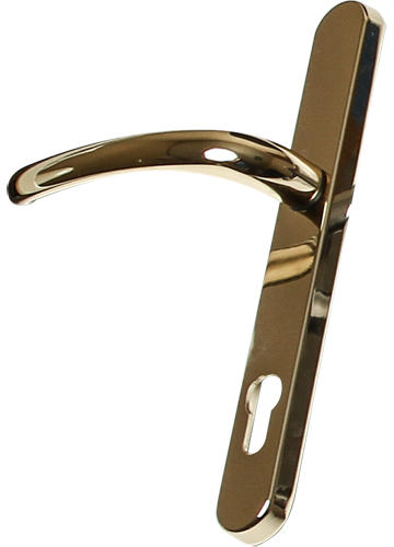 Hardex gold traditional door handle from shaws