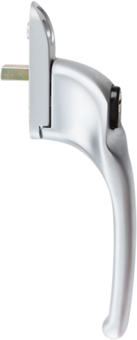 Traditional brushed chrome cranked handle from shaws
