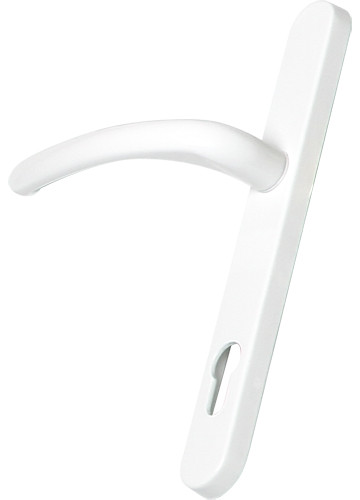 White traditional door handle from shaws
