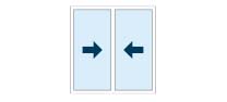 2 pane horizontal sliding