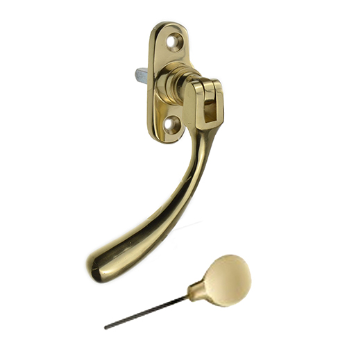 Bulb end handle polished brass