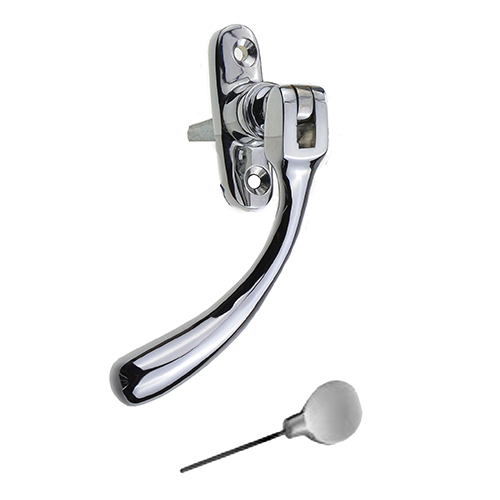 Bulb end handle polished chrome