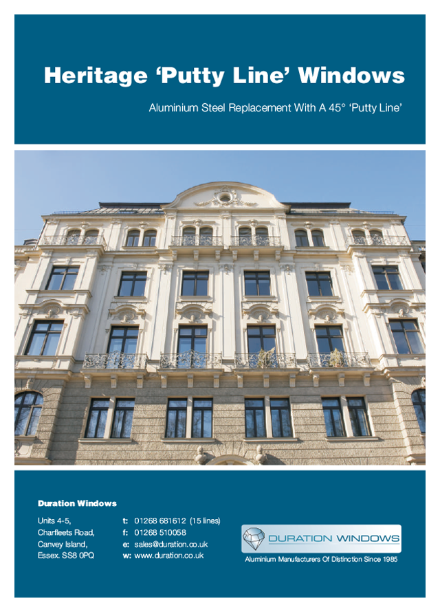 Duration aluminium heritage putty line windows