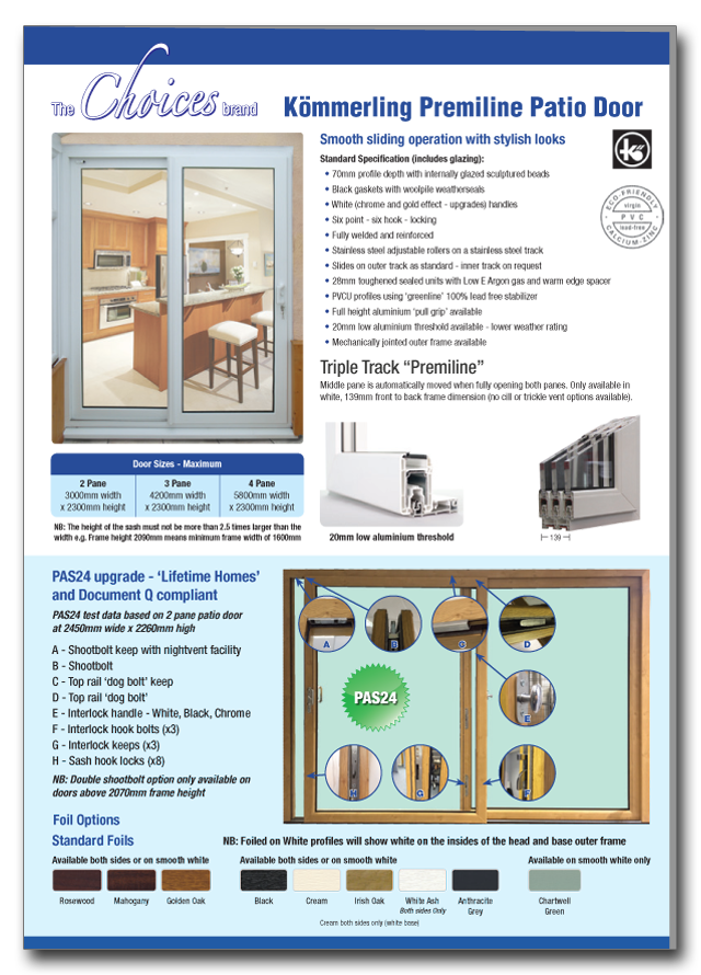 Patio sliding doors