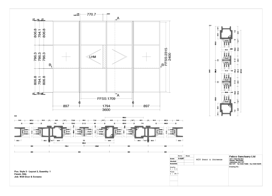 W20 doors and screen layouts
