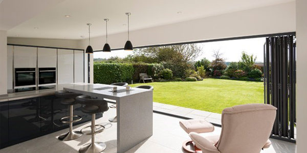 Origin bi fold door open kitchen to garden Origin bi fold door open kitchen to garden