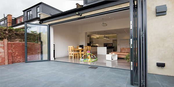 Origin bi fold door open kitchen to patio Origin bi fold door open kitchen to patio