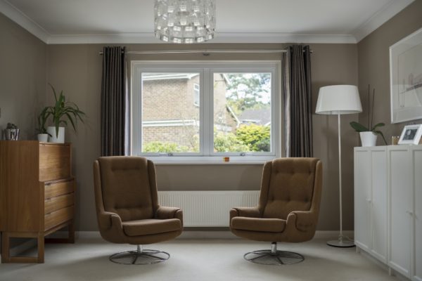 residence living room design with r7 windows and doors