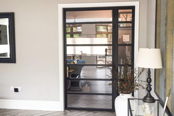 Interior metal black door