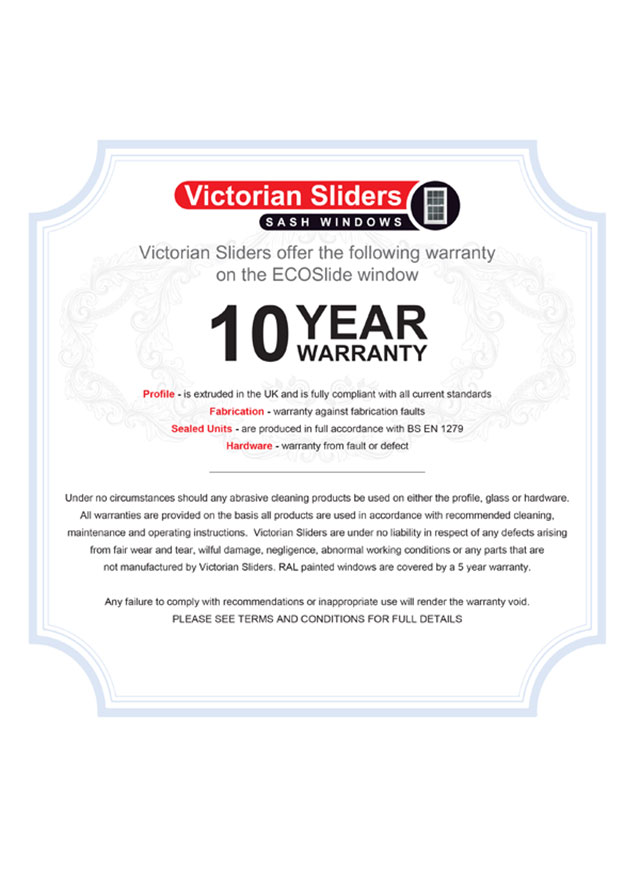 Victorian sliders 10 year warranty 2022